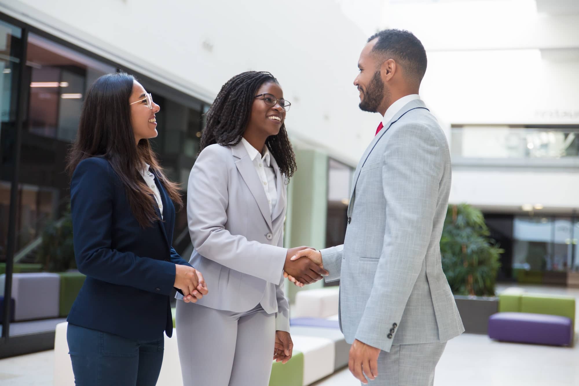 Business partners shaking hands
